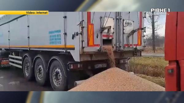 Блокада польсько-українського кордону: із фур рівненських перевізників протестувальники викидають українське зерно (ВІДЕО) - INFBusiness