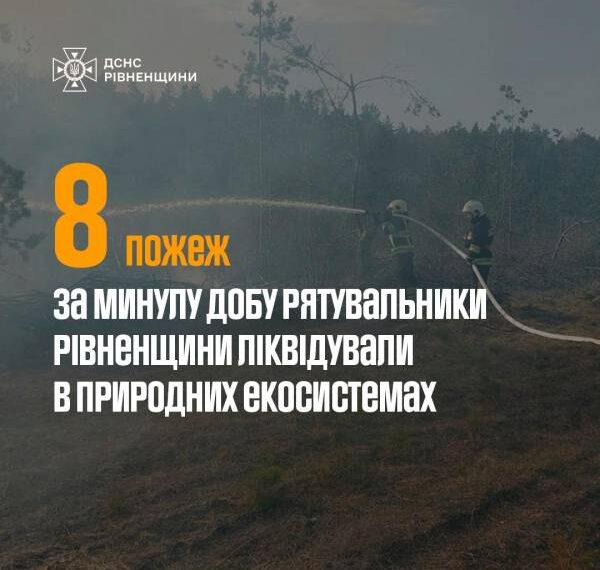 За минулу добу спалено 3,6 га сухої трави на Рівненщині