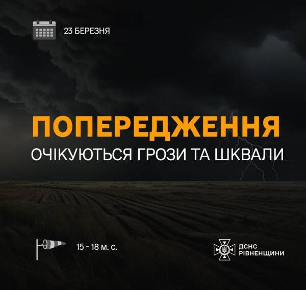 На Рівненщині очікується погіршення погоди