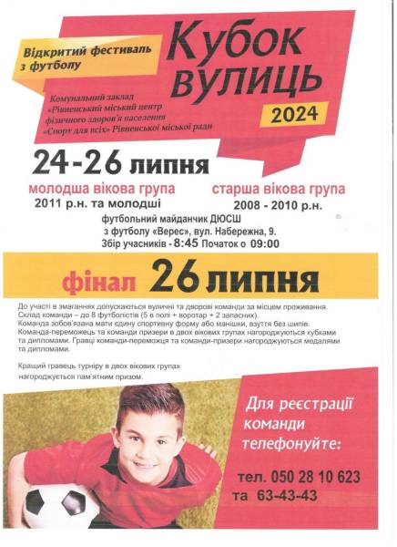 У Рівному завтра розпочнеться вуличний футбольний турнір - INFBusiness