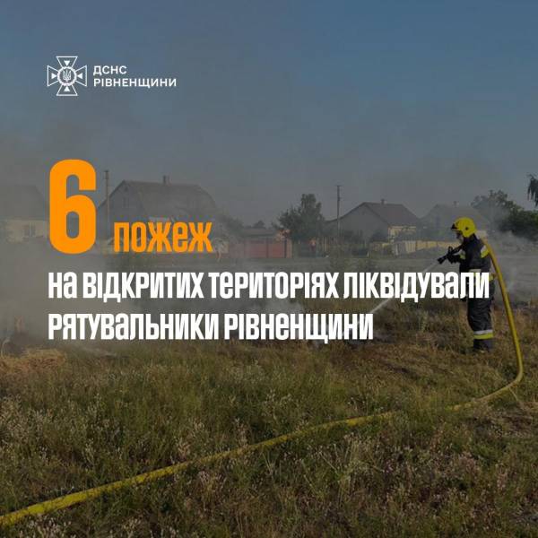 Шість пожеж за добу: на Рівненщині горіли сміття та та суха трава - INFBusiness
