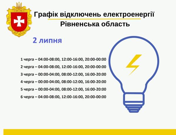 На Рівненщині 2 липня вимикатимуть світло: оприлюднили графіки - INFBusiness