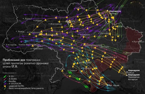 Одна з наймасованіших атак: як летіли ракети та дрони над Україною 17 листопада - INFBusiness