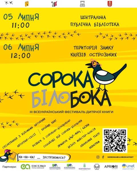 На Хмельниччині відбудеться ІІІ фестиваль дитячої книги «Сорока-Білобока»: що у програмі - INFBusiness