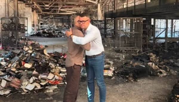 Міністр культури Литви відвідав склад книжок у Харкові, зруйнований Росією
